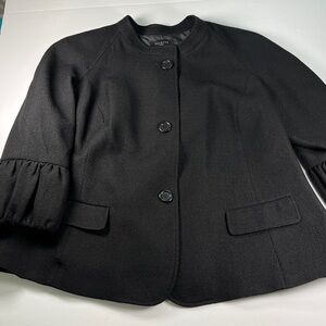 Talbots Black Women's Blazer with Button Accents and Bell Hem on Sleeves Sz 20W